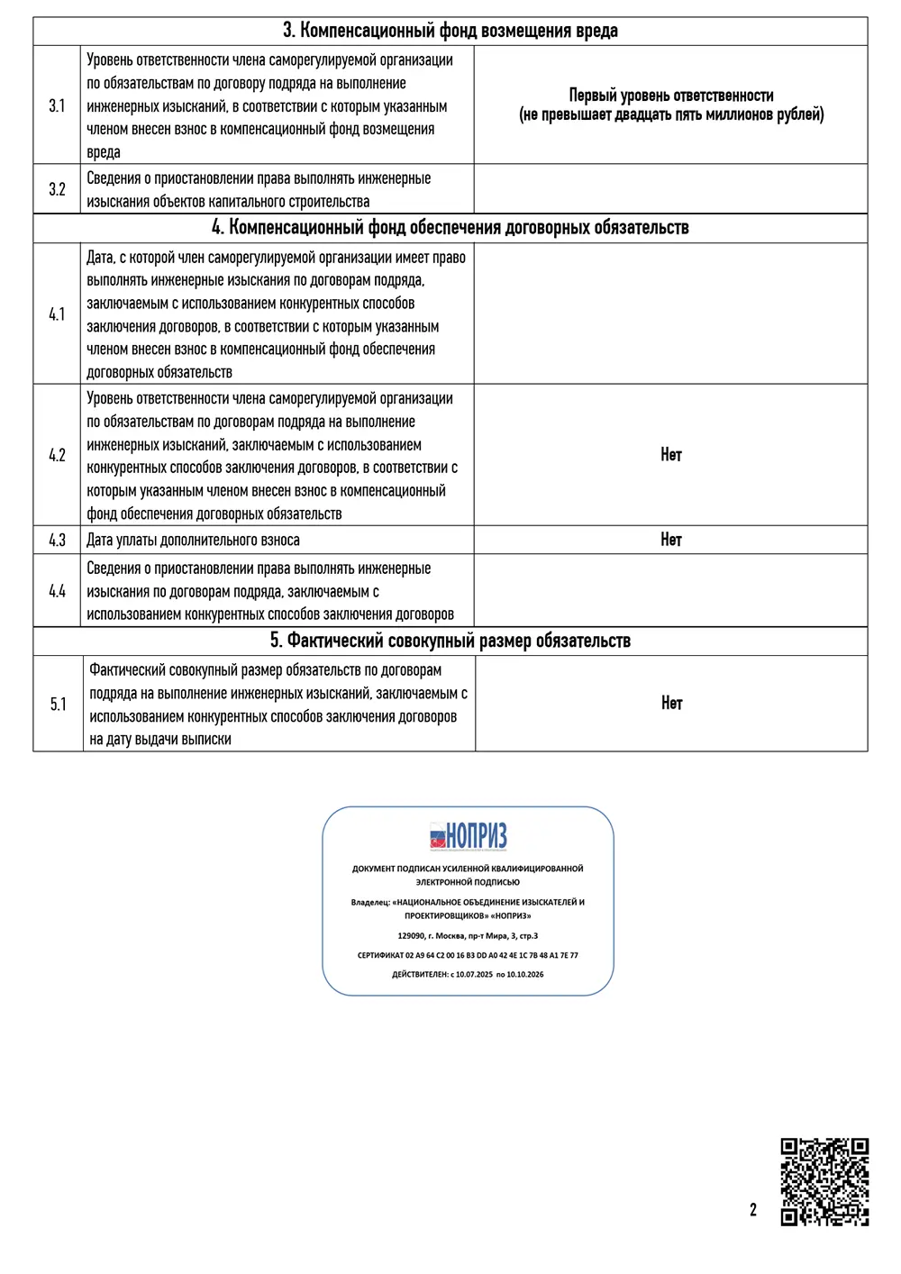 выписка 2 лист